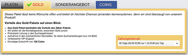 Kosten & Funktionen der Premium-Mitgliedschaften auf Date4Sex.com